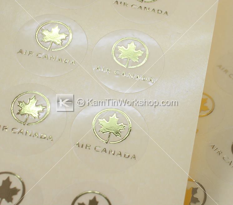AIR CANADA - 燙金透明貼紙製作